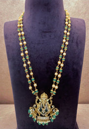Beautiful two layer beads haram with Vinayaka pendant